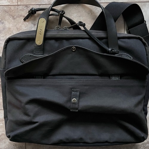 FILSON Messenger Bag Black 70324 0715 P31811 Laptop Briefcase USA Made At Filson - Picture 18 of 24