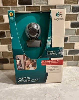Logitech Webcam C250 USB Web Camera NEW Open Box Sealed In Packaging Vintage