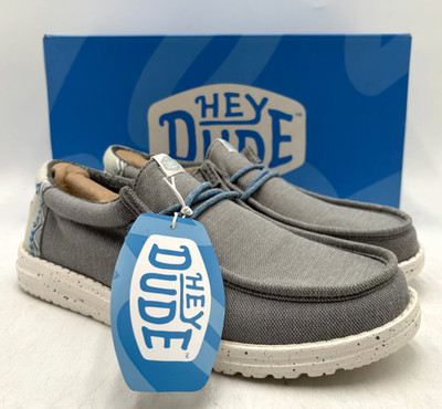 Hey Dude WALLY COASTLINE Men's NEW Casual Slip-On Shoes Grey Multiple Sizes