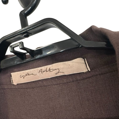 Cynthia Ashby Womens Linen Button Up Jacket Sz Large Brown Lagenlook Artsy - Picture 5 of 5