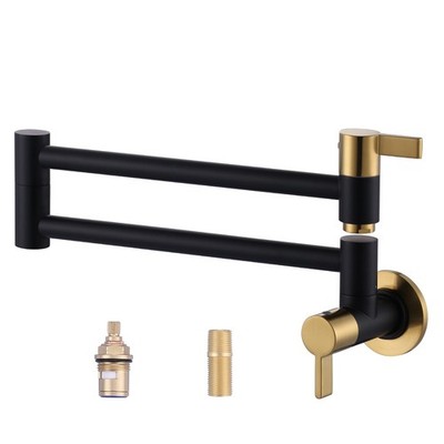 Pot Filler Faucet Black and Gold, ARCORA Modern Gold 