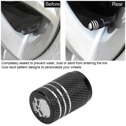 Tire Stem Valve Caps Skull Pattern Precision Thread Wheel Valve Covers For SUVs - Picture 24 of 24