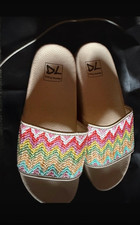 Dirty Laundry Beige Multicolor Chevron Leathe...