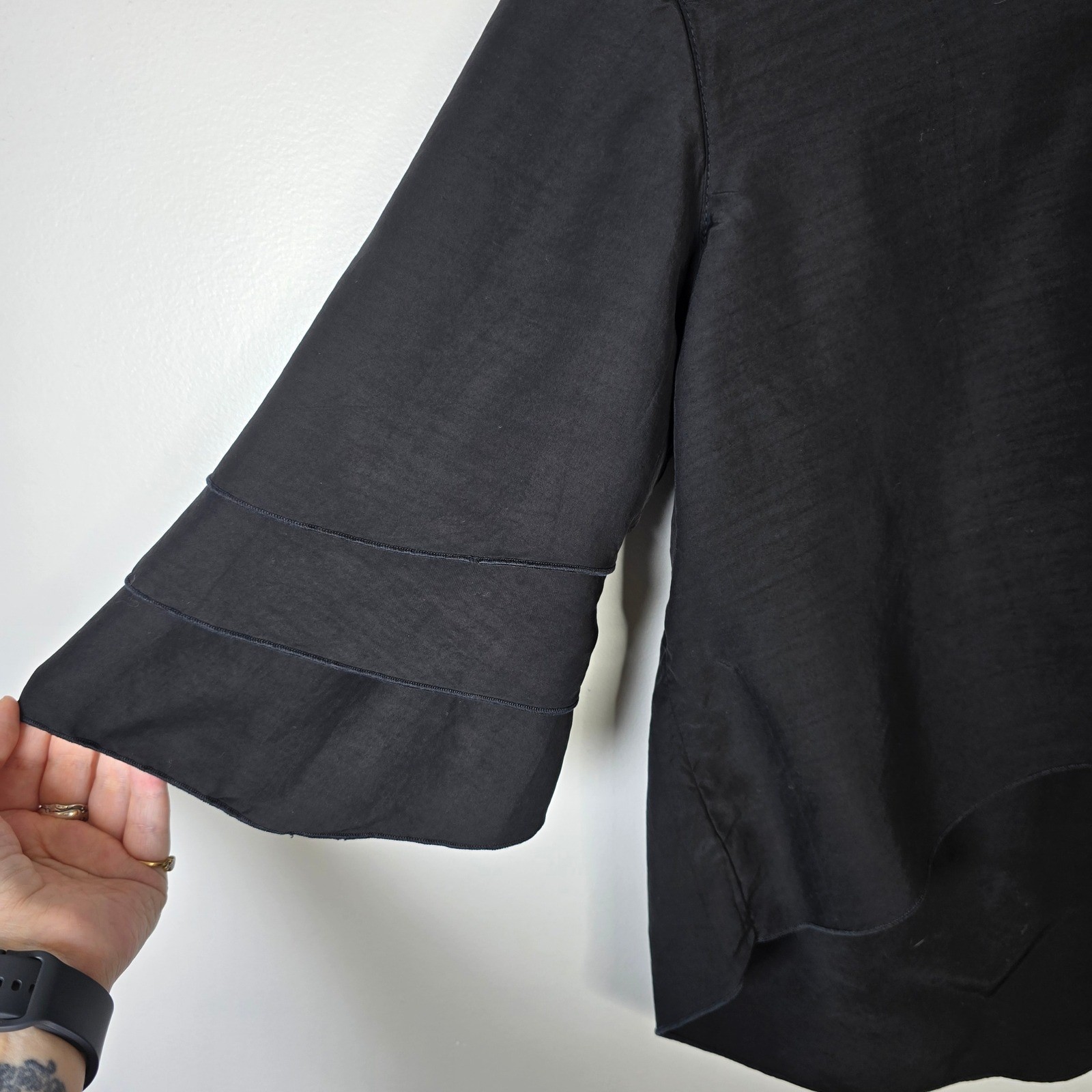 CLICK by Color Me Cotton Black Tiered Sleeve Crop… - image 3