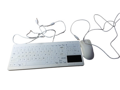 Contour Design Active Key AK-C7412F Tastatur Industrial USB UK weiß + Maus