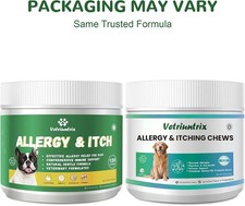 Vetriuntrix Dog Allergy Chews 120ct Dogs Allergy Relief Chews for Paw Licking...