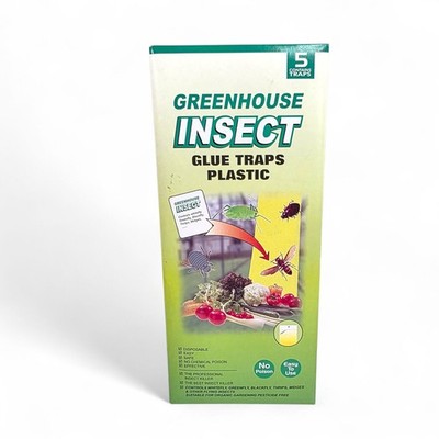 5 Greenhouse Insect Glue Traps Plastic Aphids Thrips Midges Killer Poison-Free