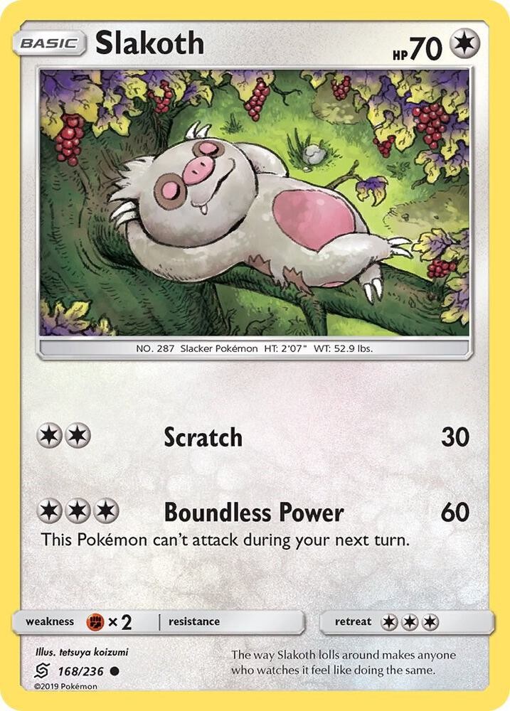 Slakoth 168 #168/236 Sm - Unified Minds Common Pokemon TCG NM