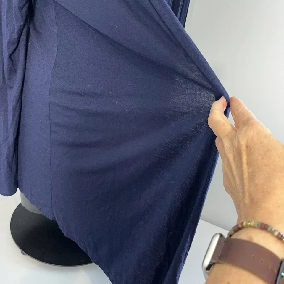 Cárdigan Zenana Outfitters Azul Marino Túnica Largo Ligero Frente Abierto 2XL Foto 2 de 4