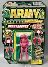 G.I. JOE ARMY COMMAND PARATROOPER RED 24" CHUTE by JARU 3.75" MOC