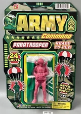 G.I. JOE ARMY COMMAND PARATROOPER RED 24" CHUTE by JARU 3.75" MOC