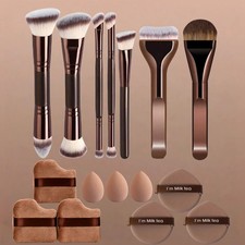 Coffee-colored Makeup Brush Beauty Tool