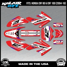 Graphics Kit for HONDA CRF80 CRF100 (2004-2016) Lethal Series - Red