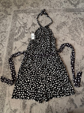 Summer Womens Mini Playsuit Casual Jumpsuit Ladies Holiday Beach Belt Short S