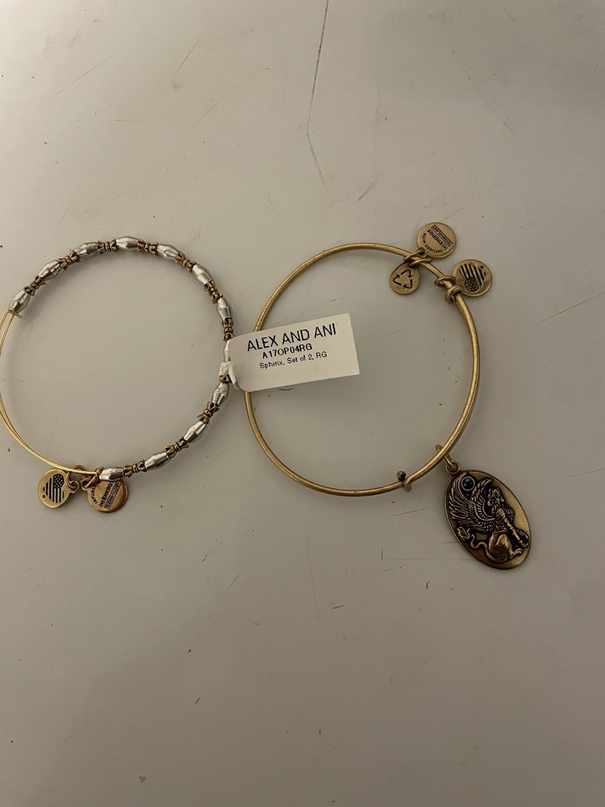 Alex and Ani Gold Tone Bracelets (2) NWT and Box.