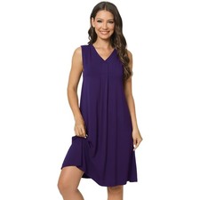 GYS Womens Bamboo-Derived Viscose Nightgowns Soft Sleeveless V Neck Nightdres...
