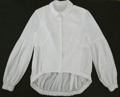 PASKAL white cotton blouse XS gathered hem