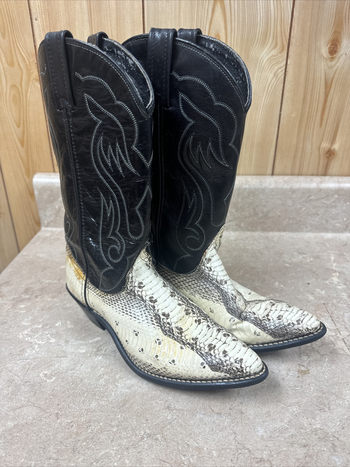 Python Snakeskin Cowboy Boots Exotic Leather Rode… - image 1