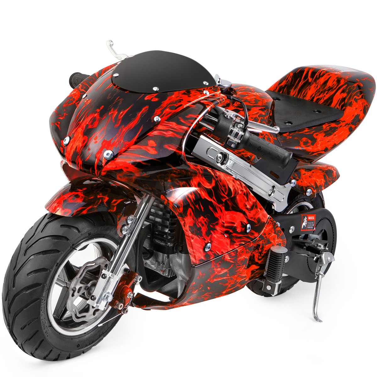 XtremepowerUS Kids Mini Ride On Motorcycle Gas Pocket Bike 4 Stroke 40CC Flame