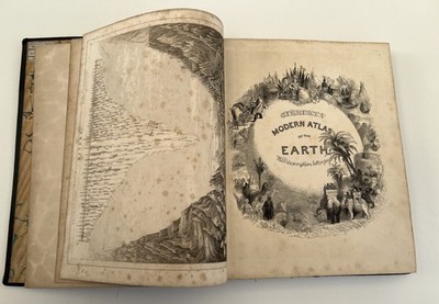 The Modern Atlas: The Earth. William Hughes FRGS. 64 Colour Maps. 1840 s.