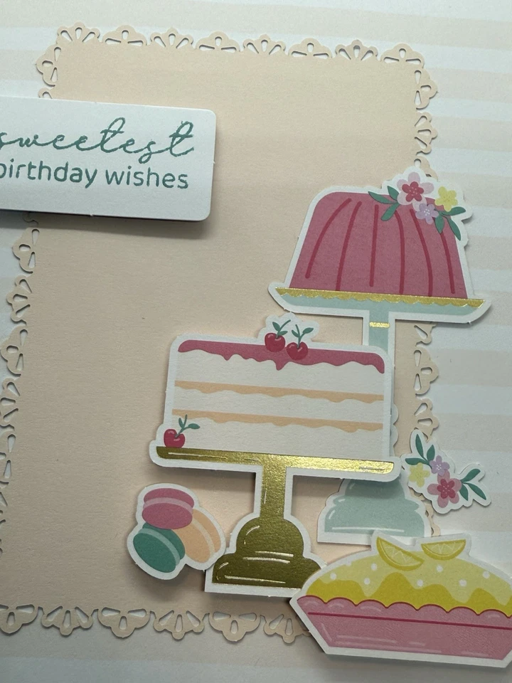 Stampin Up Handmade Birthday Card Sweet Cake Card With Envelope - Image 3 of 3