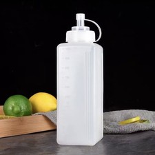 1000ML Large Square Squeeze Bottles Sauce Bottles Leak-Proof Dispenser