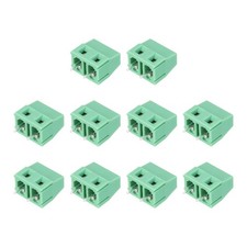 10Pcs 2 Pin PCB Mount Screw Terminal 7.5mm 0.3 Inch Pitch,Green