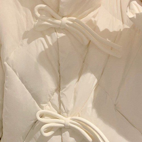 Delightful Women's Autumn Winter Bow Padded Jacket Ideal for Casual Adventures - Picture 10 of 30