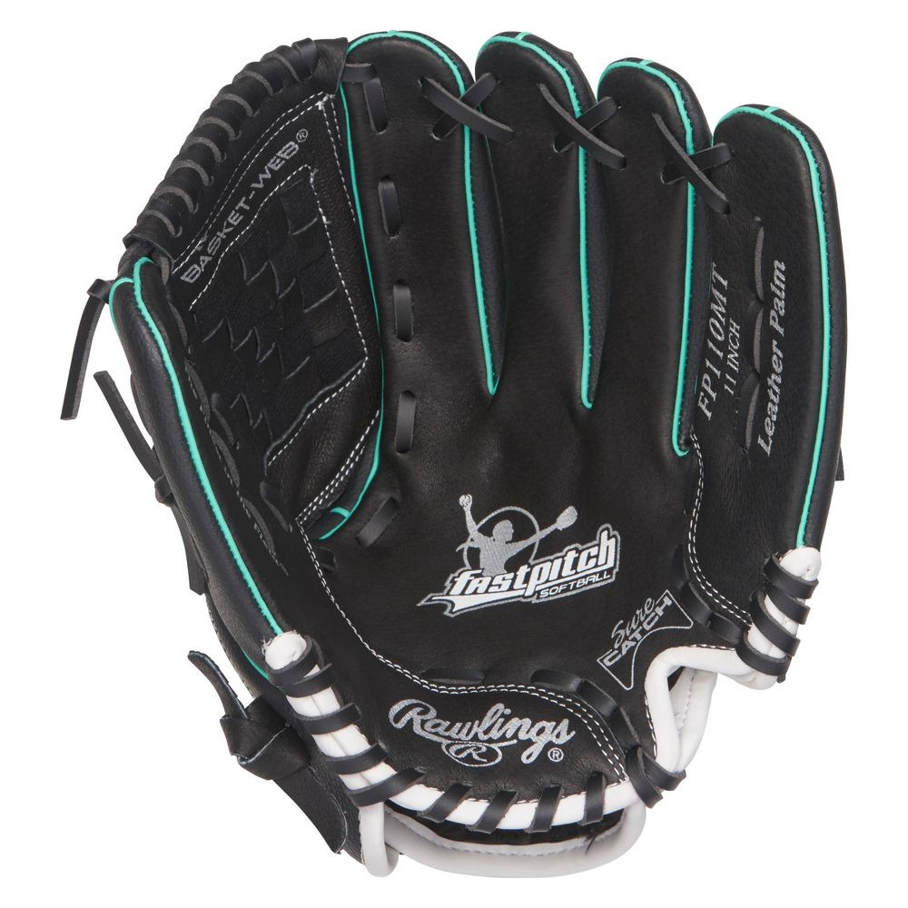 Молодежные бейсбольные перчатки Rawlings 5YR T-Ball Black Playmaker 11 Перчатка Черная бирюзовая 2890₽