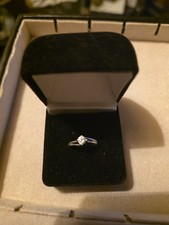 Sterling Silver Cz Solitaire Ring Size H