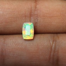 8x5 MM Cushion Cut Natural AAA Green Red Fire Faceted Ethiopian Opal Gemstone