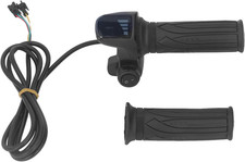 Twist Throttle, Universal Electric Bike Throttle Grip with LED Display, Half Twi