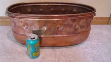 Vintage Large Copper Planter / Jardiniere with Brass handles