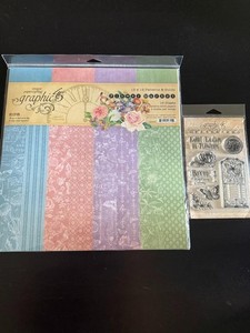 NEW Graphic 45 12" x 12" Paper & Stamp Set - FLOWER MARKET