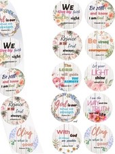 25 BIBLE VERSES ENVELOPE SEALS LABELS STICKERS 1" ROUND - CHRISTIAN FAST SHIP