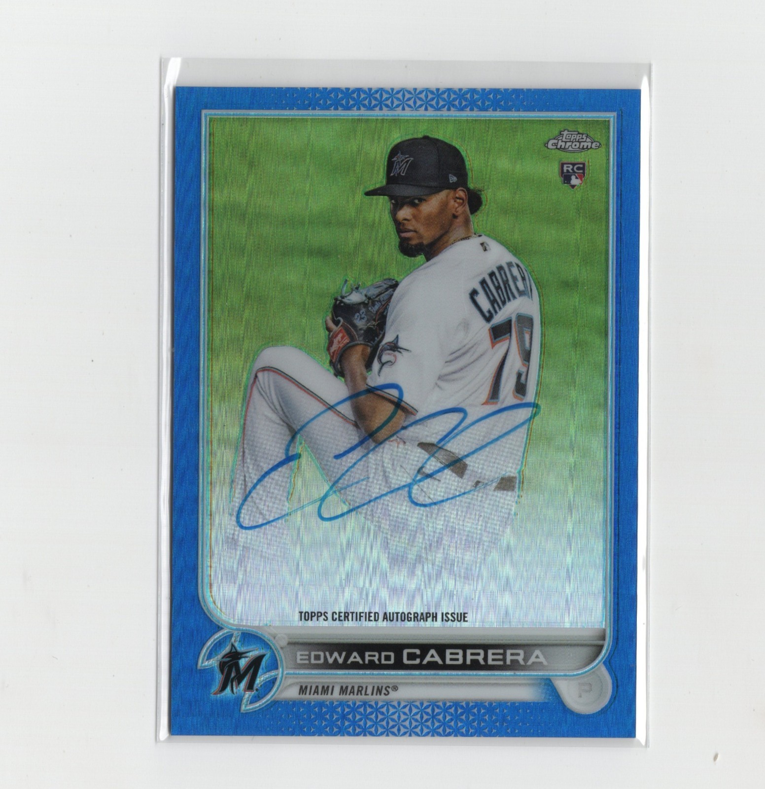 2022 Topps Chrome EDWARD CABRERA Rookie Blue Refractor Auto /150 #RA-EC (RC, AU)