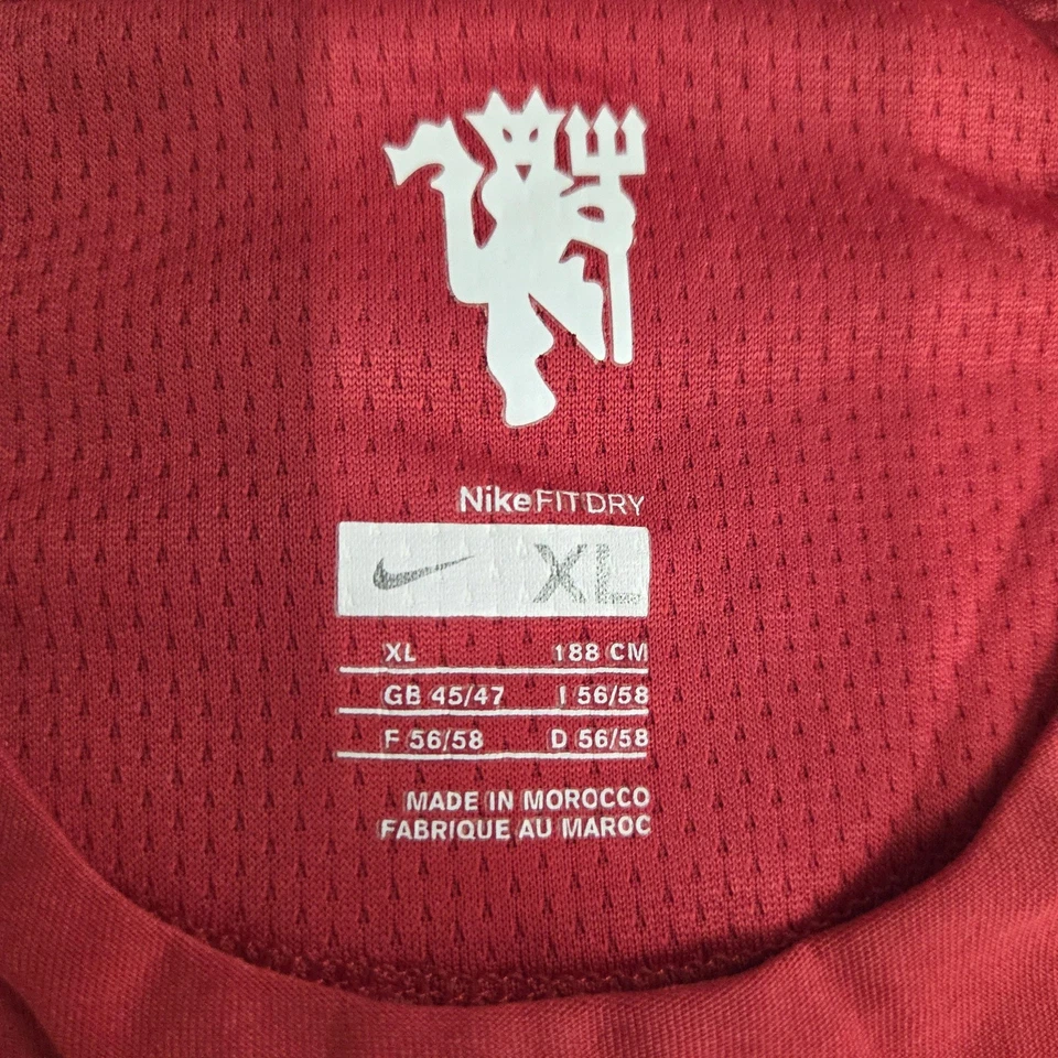 Camiseta de fútbol roja XL del Manchester United para hombre AIG NikeFIT seca Nike Foto 4 de 4