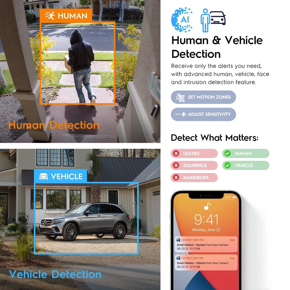 UltraHD 4K (8MP) IP PoE AI Camera, FOV 129°, 49ft Color Nightvision, Security... - Image 3 of 4