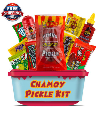 Ricos Jumbo Chamoy Pickle Kit, Mexican Candy Mix Ready to Make the Famous Tiktok