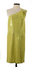 St John Knits Sequined One Shoulder Cocktail Dress Jardin Size 8 NWT 1795