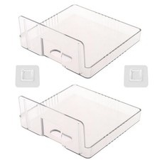 2Pcs Wall Mount Bracket Storage Tv Box Router Shelf Set-Top Box Single-Layer Kit
