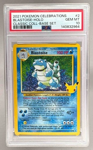 2964 Blastoise 2021 Pokemon Sword & Shield Celebrations Classic #2 PSA 10