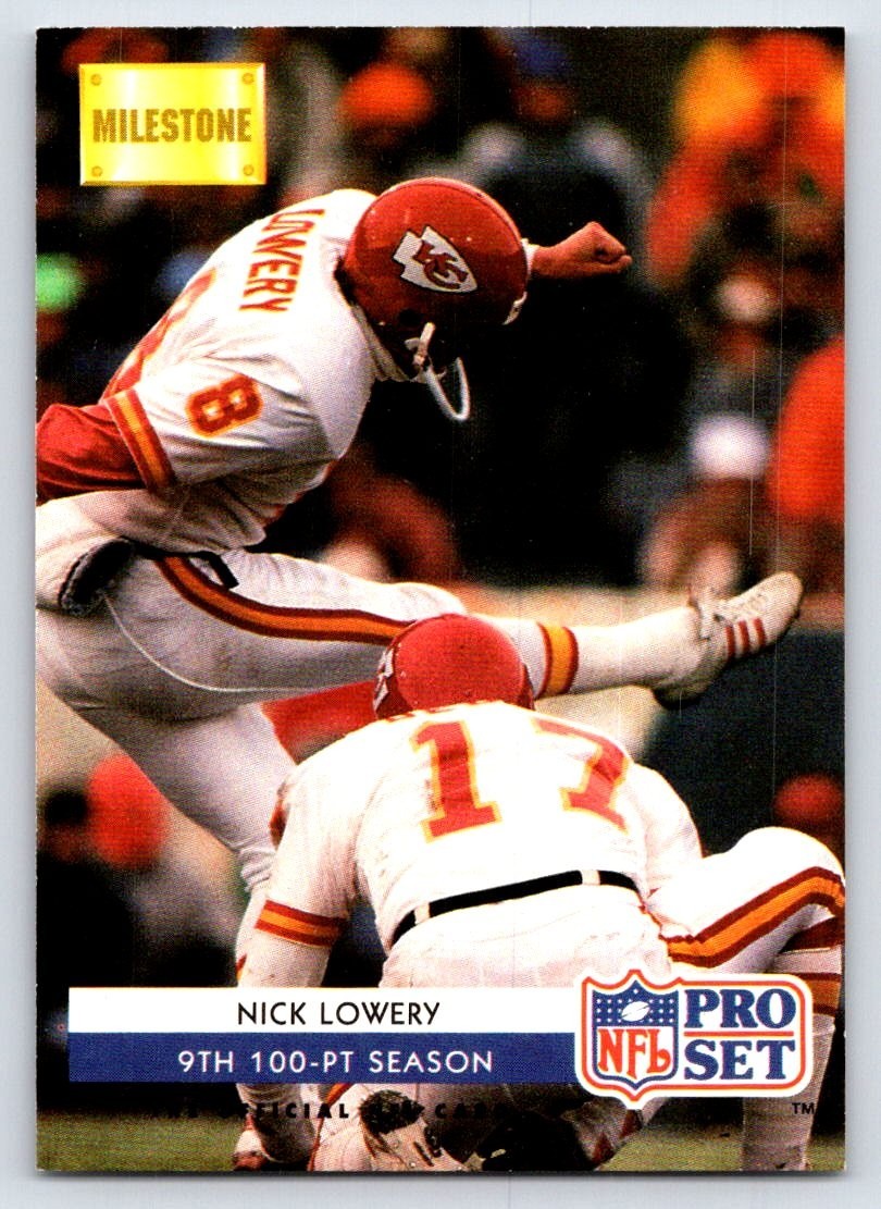 1992 Pro Set - Milestone Nick Lowery #24