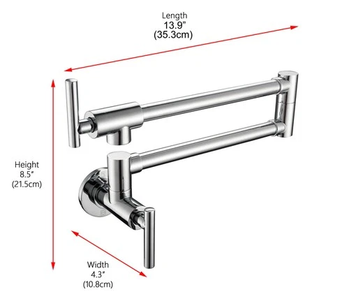 Elegant Lighting FAK-312 Gabriel 1.8 GPM Wall Mounted 1 Hole Pot - Gold - Picture 4 of 12