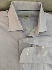 Ted Baker Endurance Button Up Shirt Men's Sz 15.5 32/33 Lavender Stripe Read