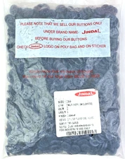 Jindal Button Shell Polyester Navy Blue 4-Hole Flat Buttons Size: 20