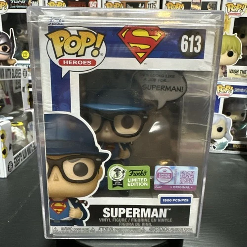 ECCC Superman LE 1,500 Pieces Funko Pop #613 CON STICKER Fast Ship - Hard Stack