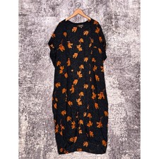 Anthropologie Top OS One Size Womens Bel Kazan Sadie Duster Kimono Black Orange