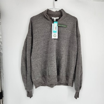 Threads 4 Thought Men's Large Grey Constance Triblend Fleece 1/2 Zip Sweatshirt