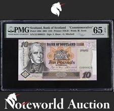 Scotland Bank of Scotland Commemorative 10 Pounds 2001 P 120d UNC PMG 65 EPQ NR